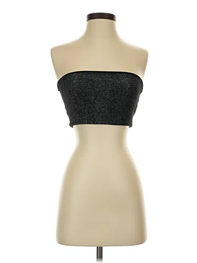 Pre-owned Bershka Sleeveless Top Gray Strapless Neckline Tops