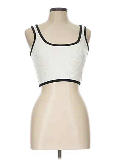 Pre-owned Bershka Sleeveless Top Ivory Halter Neckline Tops