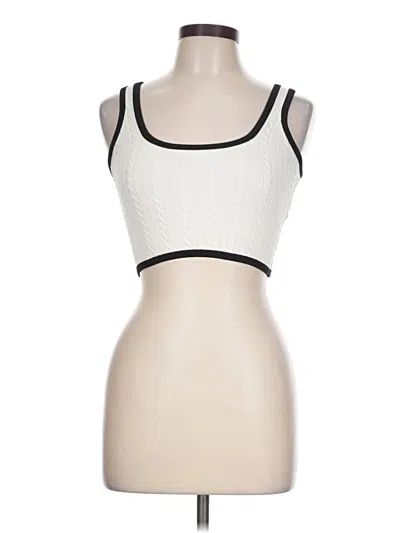 Pre-owned Bershka Sleeveless Top Ivory Strapless Neckline Tops