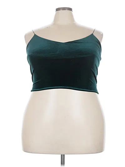 Pre-owned Bershka Sleeveless Top Teal Strapless Neckline Tops