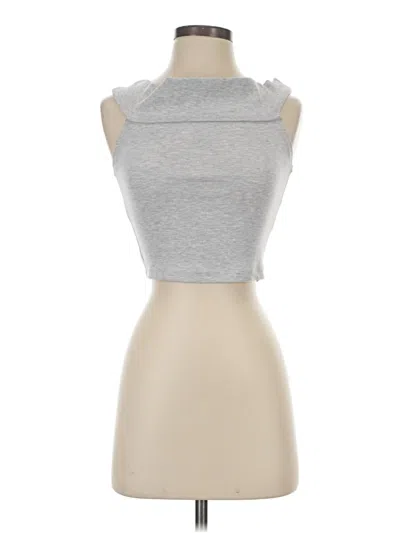 Pre-owned Bershka Sleeveless T-shirt In Gray