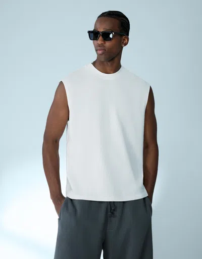 Bershka Sleeveless T-shirt In Neutral