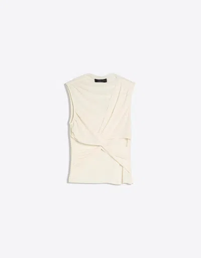 Bershka Sleeveless Tulle Top In Neutral