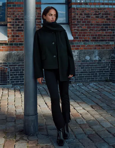 Bershka Soft Jacket With Scarf In Multi