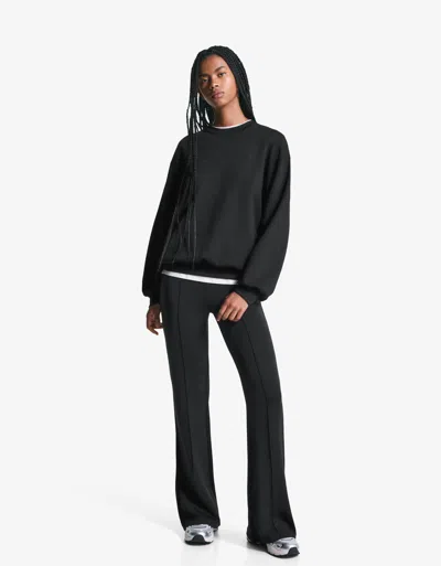 Bershka Soft Oversize Modal Sweatshirt In Black