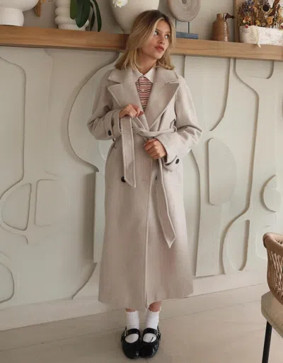 Bershka Soft Trench Coat With Belt In Neutral