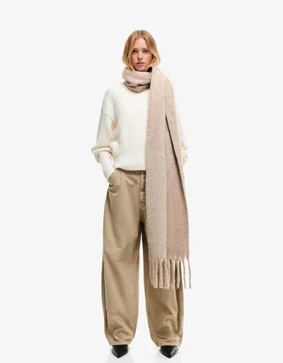 Bershka Solid-colored Scarf In Neutral
