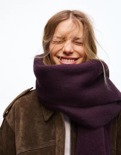 Bershka Solid-colored Scarf In Purple