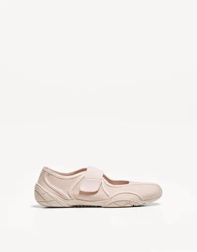 Bershka Sporty Ballet Flats In Pink