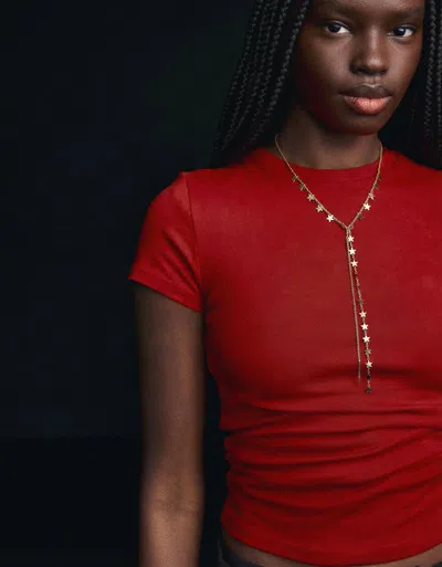 Bershka Star Lariat In Gold