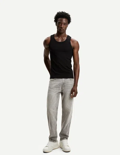 Bershka Straight Fit Jeans In Gray