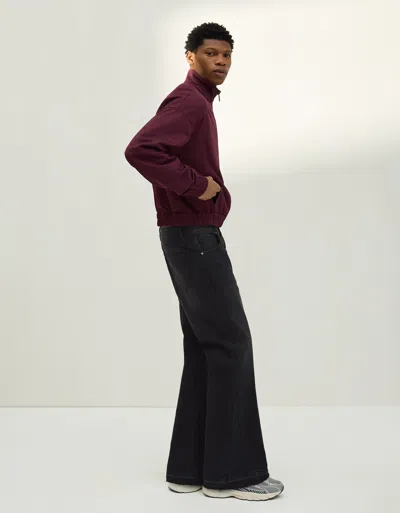 Bershka Straight Flared Jeans In Black