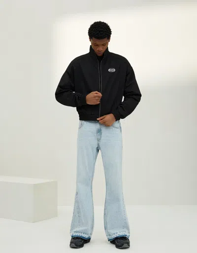 Bershka Straight Flared Jeans In Blue