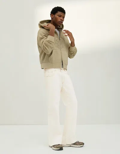 Bershka Straight Flared Jeans In White