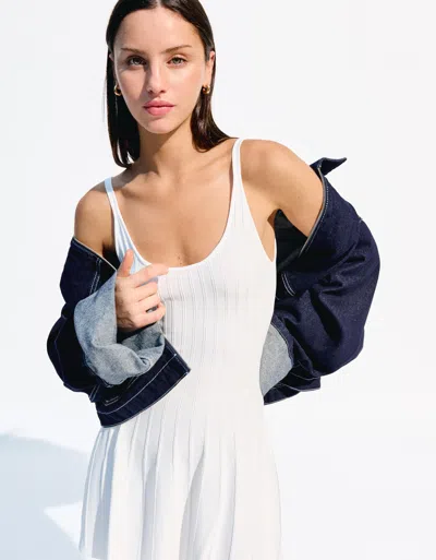 Bershka Strappy Mini Dress In White
