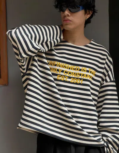 Bershka Striped Crew Neck Sweatshirt In Multi