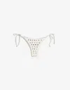 Bershka Studded Bikini Bottoms In White