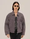 Bershka Studded Jacket In Gray