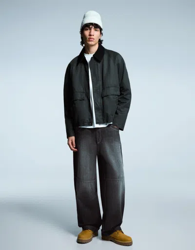 Bershka Super Baggy Jeans In Black