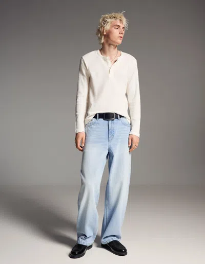 Bershka Super Baggy Jeans In Blue