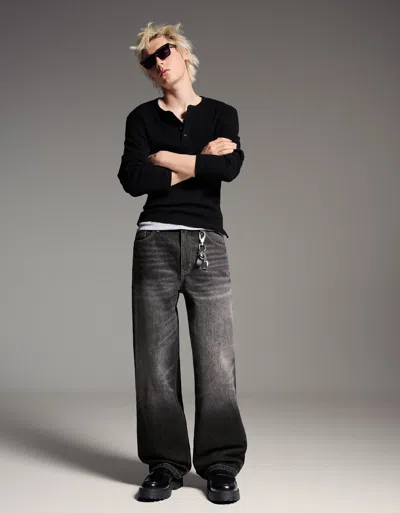 Bershka Super Baggy Jeans In Gray