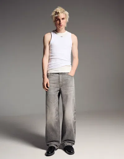 Bershka Super Baggy Jeans In White