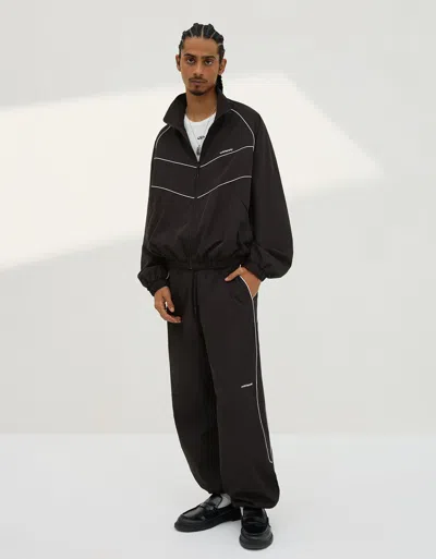 Bershka Super Baggy Technical Trousers In Black
