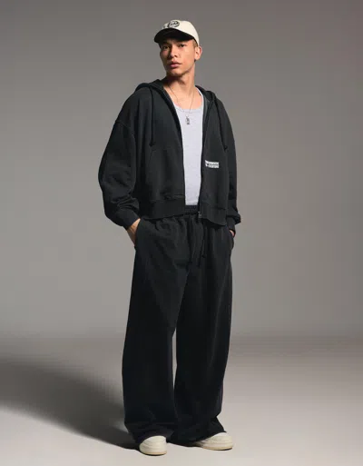 Bershka Super Baggy Trousers In Black