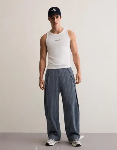 Bershka Super Baggy Trousers With Double Darts In Gray