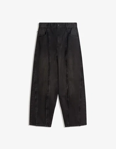 Bershka Super Baggy Trousers With Fringes In Black
