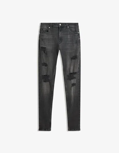 Bershka Super Skinny Jeans With Rip Details In Black