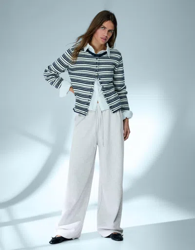 Bershka Sweatshirt Material Barrel Pants In White