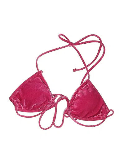 Pre-owned Bershka Swimsuit Top Burgundy Swimwear