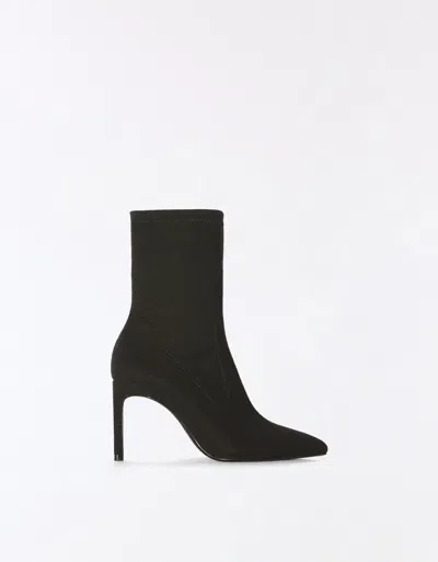 Bershka Tailored High-heel Ankle Boots In Black
