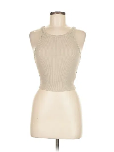 Pre-owned Bershka Tank Top Ivory Halter Neckline Tops In White
