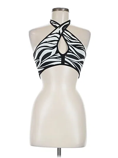 Pre-owned Bershka Tank Top Silver Halter Neckline Tops