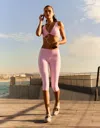 Bershka Technical Knit Capris In Gray