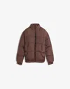 Bershka Technical Puffer Jacket In Brown