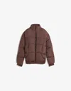 Bershka Technical Puffer Jacket In Brown