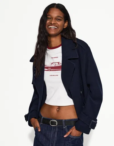 Bershka Thin Faux Leather Belt In Black