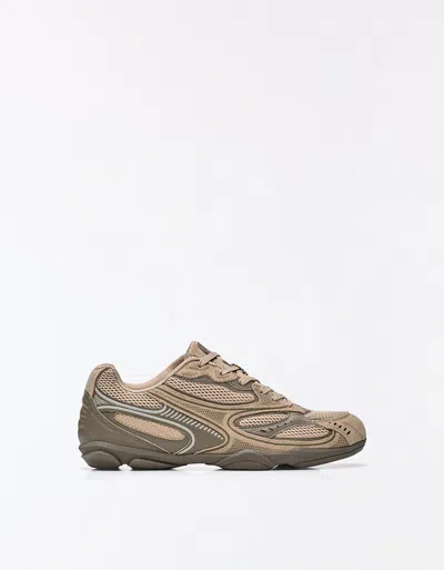Bershka Thin Sole Sports Shoe In Brown