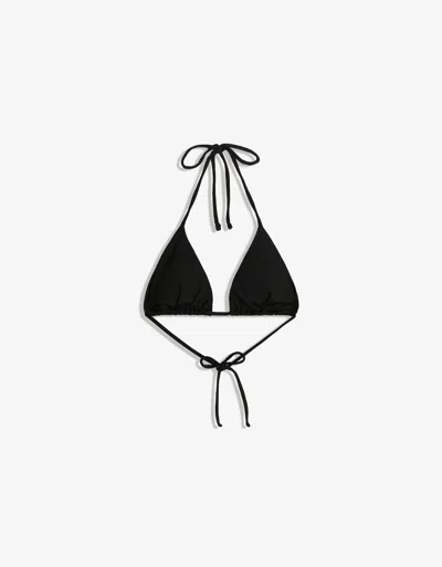 Bershka Tie Bikini Top In Black