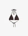 Bershka Triangle Bikini Top In Brown