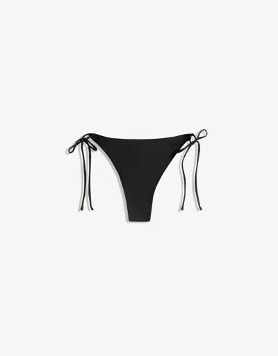 Bershka Tie-up Bikini Bottoms In Black