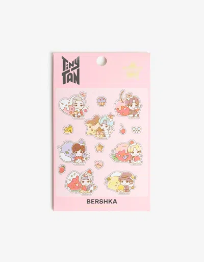 Bershka Tinytan Stickers In Pink
