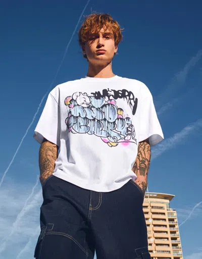 Bershka Tom & Jerry Short Sleeve T-shirt In White