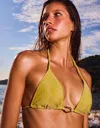 Bershka Triangle Bikini Top In Brown