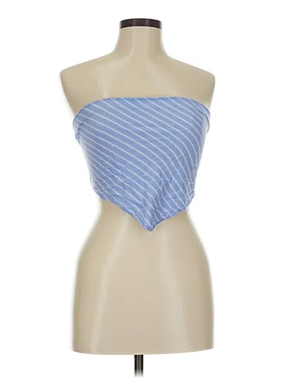 Pre-owned Bershka Tube Top Blue Strapless Neckline Tops