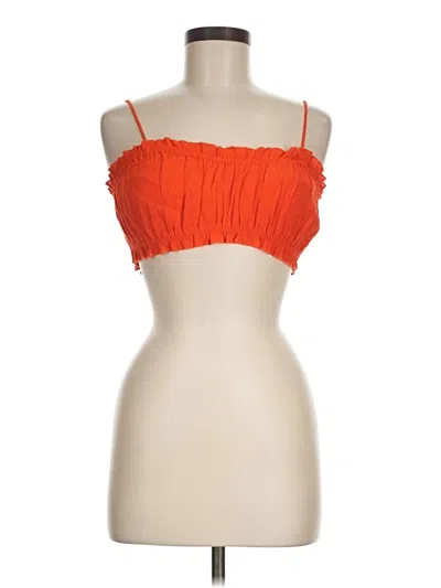 Bershka Tube Top Orange Strapless Neckline Tops