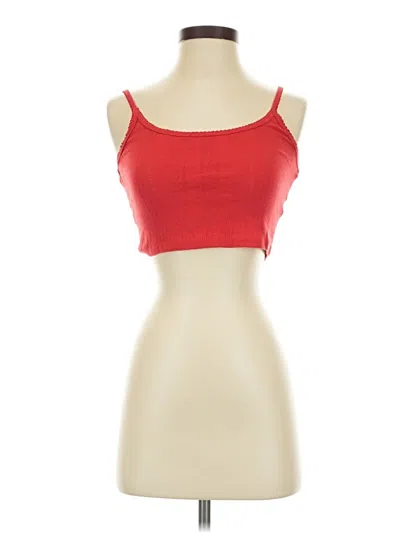 Pre-owned Bershka Tube Top Red Strapless Neckline Tops